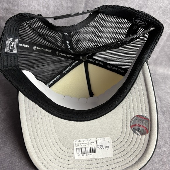 Chicago White Sox 47' Hat Adjustable Black White Trucker Mesh MLB NEW - Picture 7 of 7